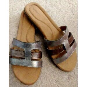 ARRAY Sarasota Women's Leather Sandal Copper Silver - 9.5 Wide